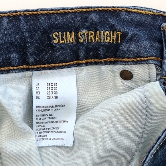 American Eagle Outfitters Men's Jeans Extreme Flex Slim Straight Dark Blue 28X30 - Picture 4 of 14